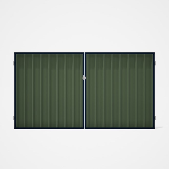 Good Neighbour® Superdek® Double Gate Standard .32 BMT 1.8m High Sheet: Mist Green, Frame: Mountain 