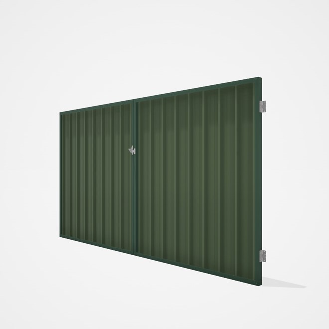 Good Neighbour® Superdek® Double Gate Standard .32 BMT 1.8m High Sheet: Mist Green, Frame: Rivergum