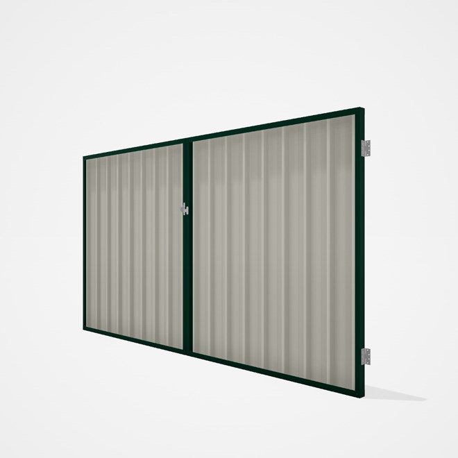 Good Neighbour® Superdek® Double Gate Standard .32 BMT 1.8m High Sheet: Off White, Frame: Caulfield 