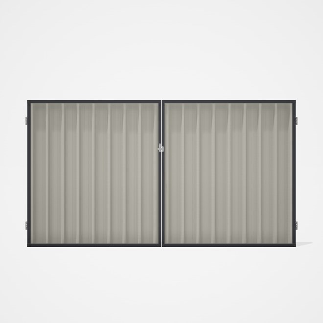 Good Neighbour® Superdek® Double Gate Standard .32 BMT 1.8m High Sheet: Off White, Frame: Granite