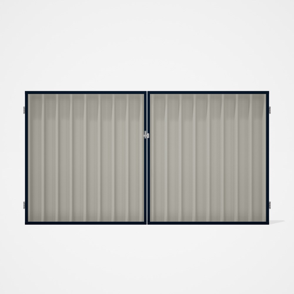 Good Neighbour® Superdek® Double Gate Standard .32 BMT 1.8m High Sheet: Off White, Frame: Mountain B