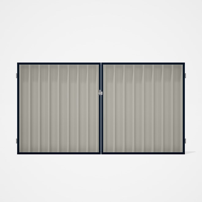 Good Neighbour® Superdek® Double Gate Standard .32 BMT 1.8m High Sheet: Off White, Frame: Mountain B