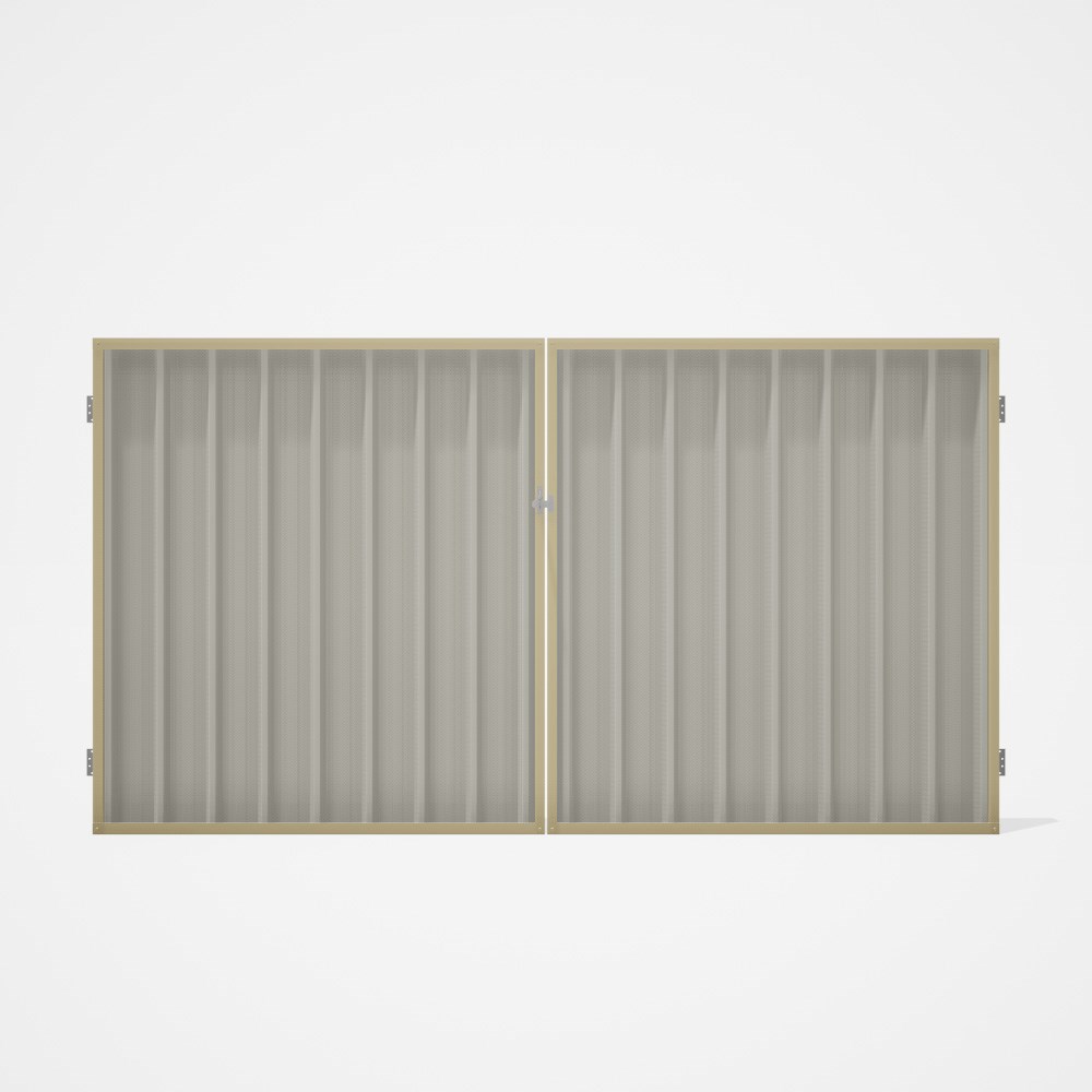 Good Neighbour® Superdek® Double Gate Standard .32 BMT 1.8m High Sheet: Off White, Frame: Primrose