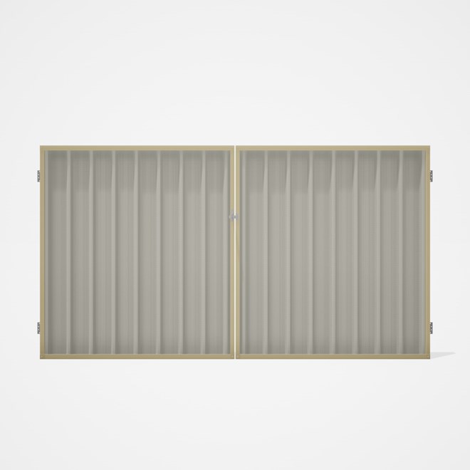 Good Neighbour® Superdek® Double Gate Standard .32 BMT 1.8m High Sheet: Off White, Frame: Primrose