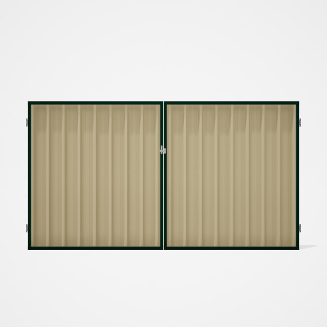 Good Neighbour® Superdek® Double Gate Standard .32 BMT 1.8m High Sheet: Primrose, Frame: Caulfield G
