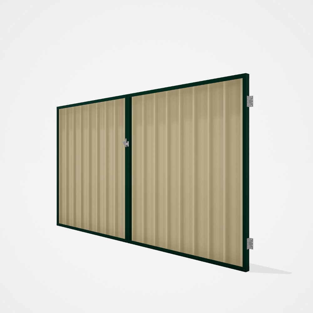 Good Neighbour® Superdek® Double Gate Standard .32 BMT 1.8m High Sheet: Primrose, Frame: Caulfield G