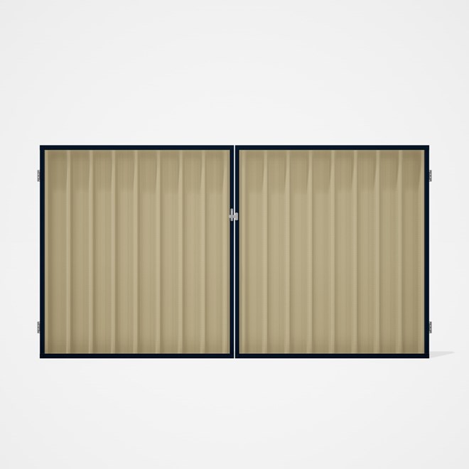 Good Neighbour® Superdek® Double Gate Standard .32 BMT 1.8m High Sheet: Primrose, Frame: Mountain Bl