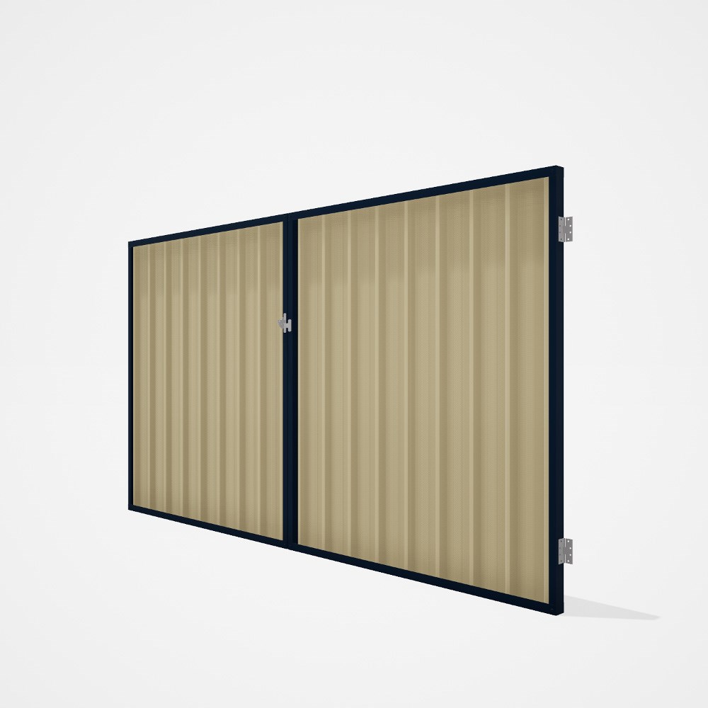 Good Neighbour® Superdek® Double Gate Standard .32 BMT 1.8m High Sheet: Primrose, Frame: Mountain Bl