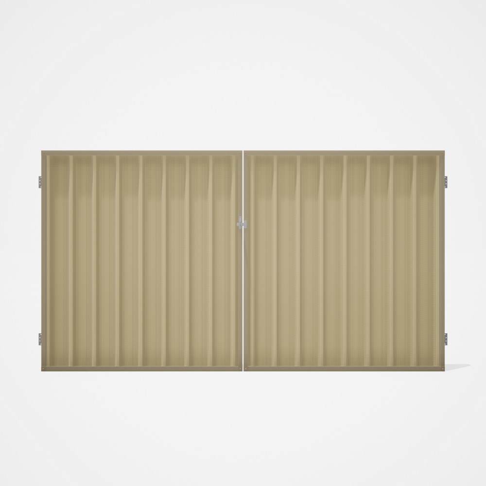 Good Neighbour® Superdek® Double Gate Standard .32 BMT 1.8m High Sheet: Primrose, Frame: Merino