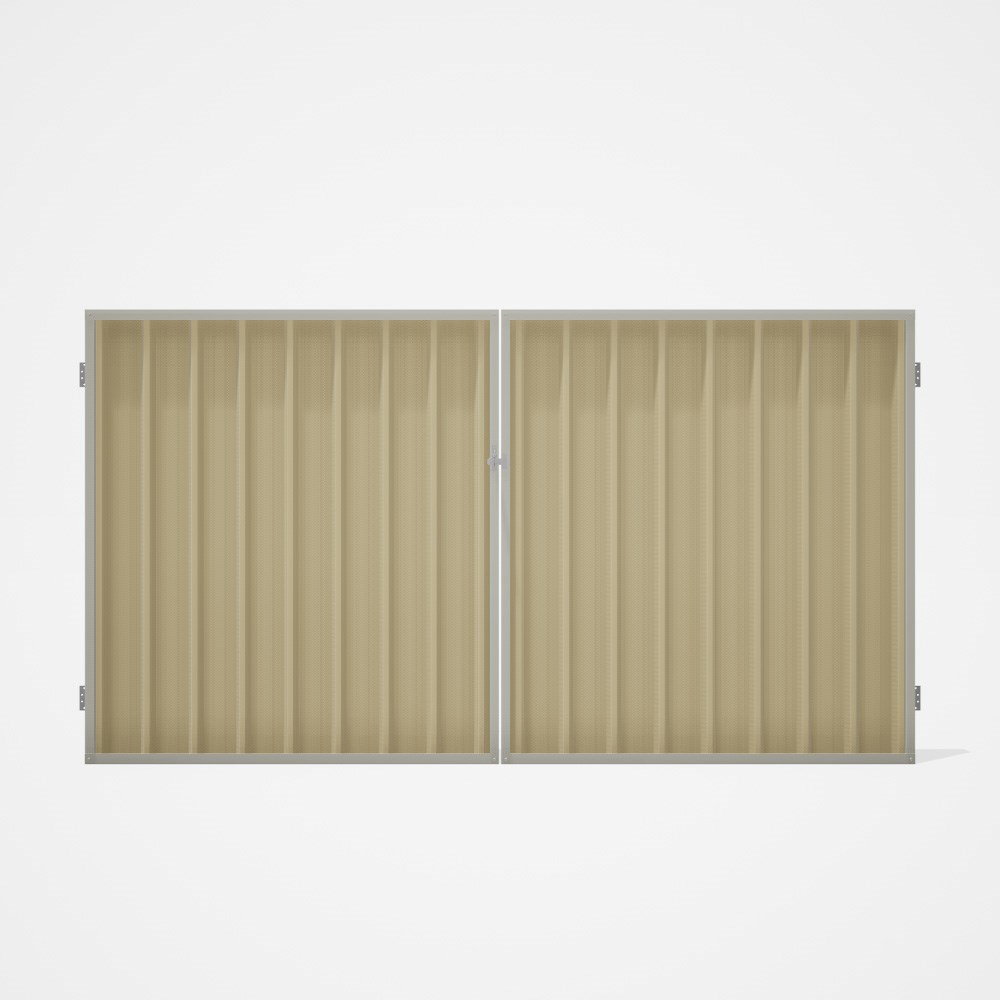 Good Neighbour® Superdek® Double Gate Standard .32 BMT 1.8m High Sheet: Primrose, Frame: Off White