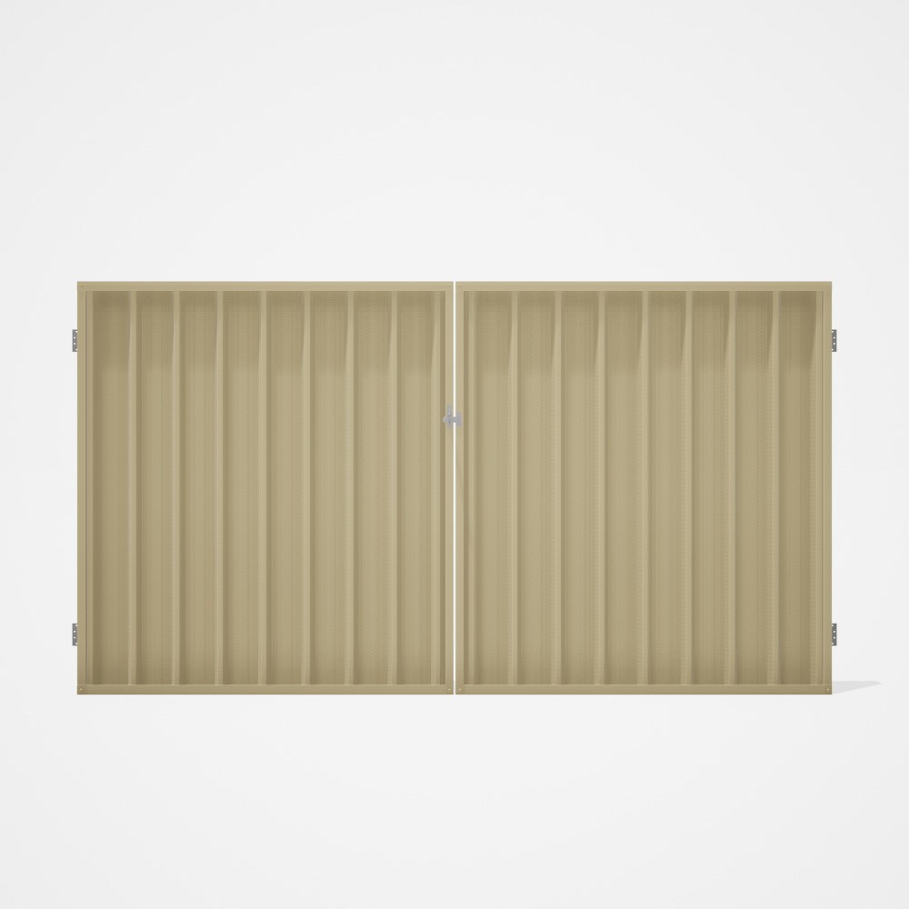 Good Neighbour® Superdek® Double Gate Standard .32 BMT 1.8m High Sheet: Primrose, Frame: Primrose