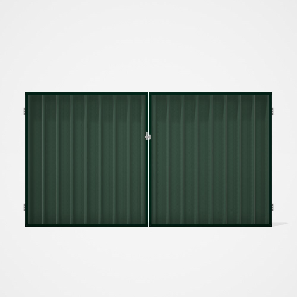 Good Neighbour® Superdek® Double Gate Standard .32 BMT 1.8m High Sheet: Rivergum, Frame: Caulfield G