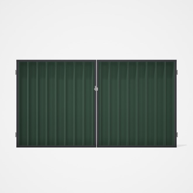 Good Neighbour® Superdek® Double Gate Standard .32 BMT 1.8m High Sheet: Rivergum, Frame: Granite