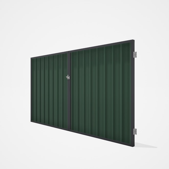 Good Neighbour® Superdek® Double Gate Standard .32 BMT 1.8m High Sheet: Rivergum, Frame: Granite
