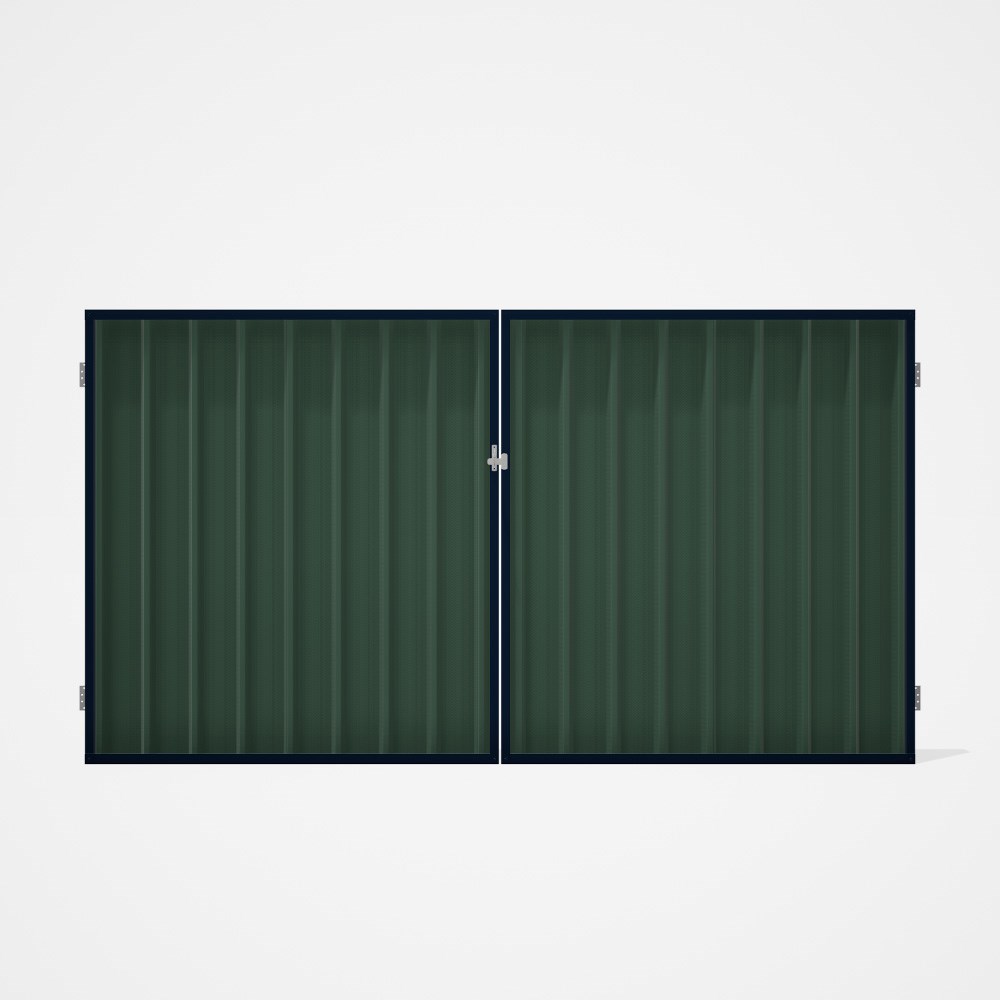 Good Neighbour® Superdek® Double Gate Standard .32 BMT 1.8m High Sheet: Rivergum, Frame: Mountain Bl
