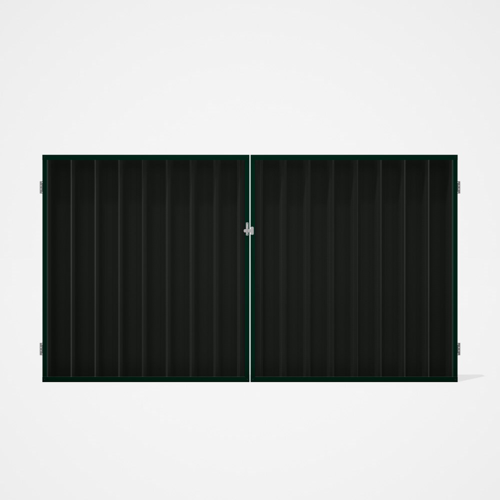 Good Neighbour® Superdek® Double Gate Standard .32 BMT 1.8m High Sheet: Slate Grey, Frame: Caulfield