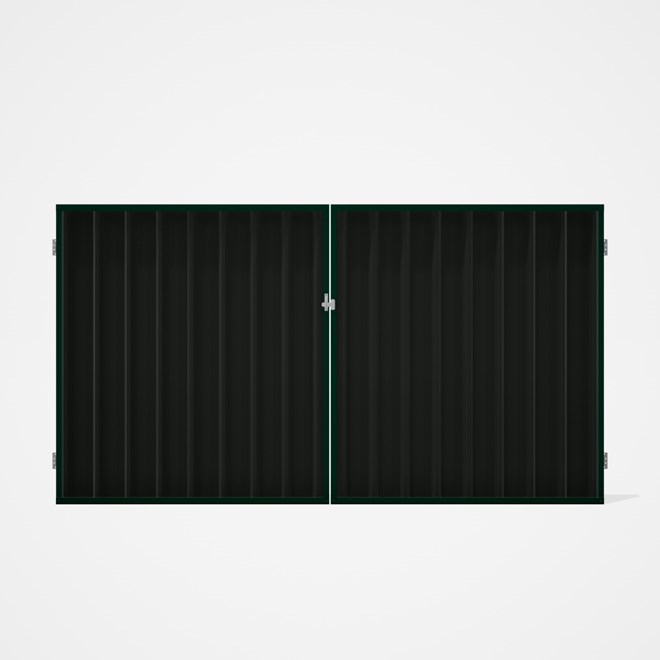 Good Neighbour® Superdek® Double Gate Standard .32 BMT 1.8m High Sheet: Slate Grey, Frame: Caulfield
