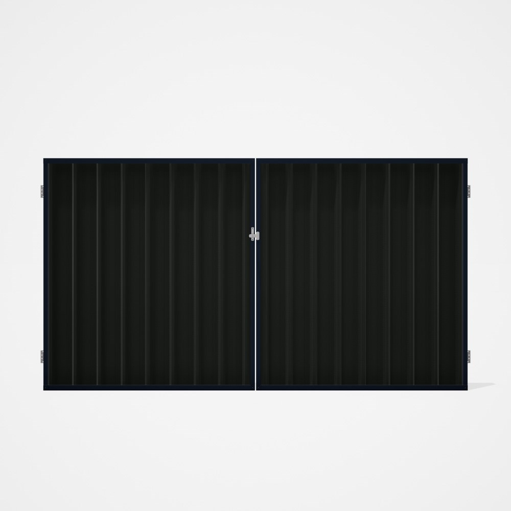 Good Neighbour® Superdek® Double Gate Standard .32 BMT 1.8m High Sheet: Slate Grey, Frame: Dark Ston