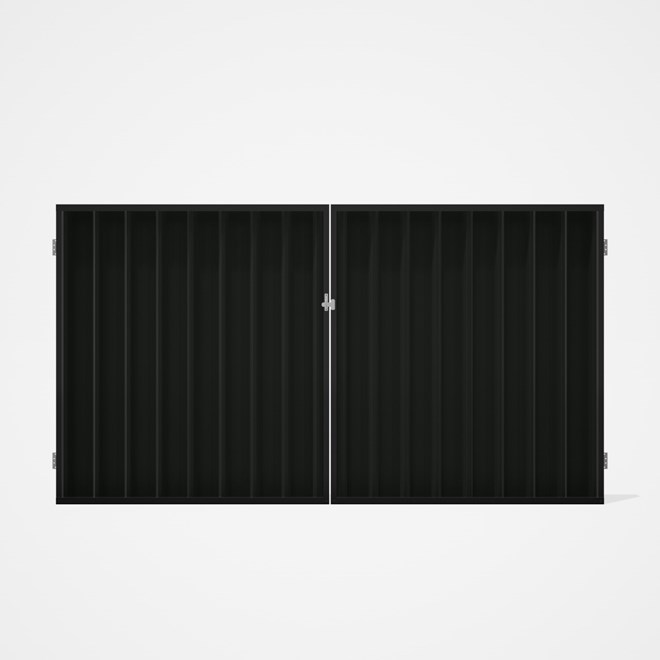 Good Neighbour® Superdek® Double Gate Standard .32 BMT 1.8m High Sheet: Slate Grey, Frame: Ebony