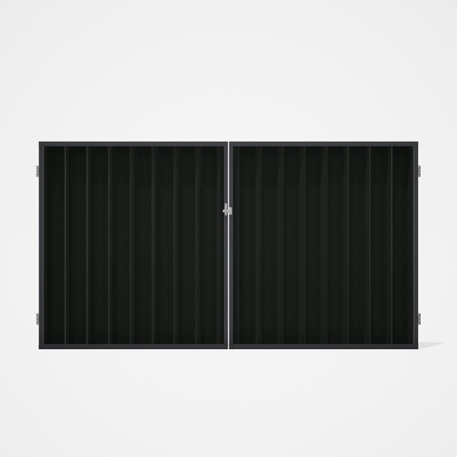 Good Neighbour® Superdek® Double Gate Standard .32 BMT 1.8m High Sheet: Slate Grey, Frame: Granite