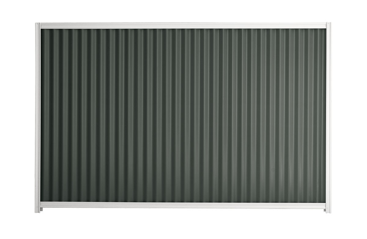 Good Neighbour CGI 1800mm High Fence Panel Sheet: Slate Grey, Post/Track: Off White