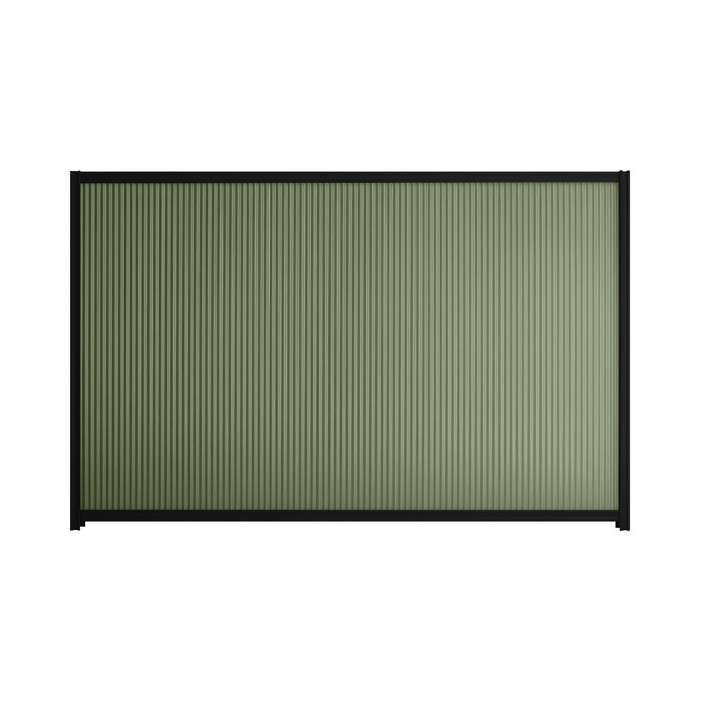Good Neighbour® CGI Mini 1500mm High Fence Panel Sheet: Mist Green Post/Track: Ebony