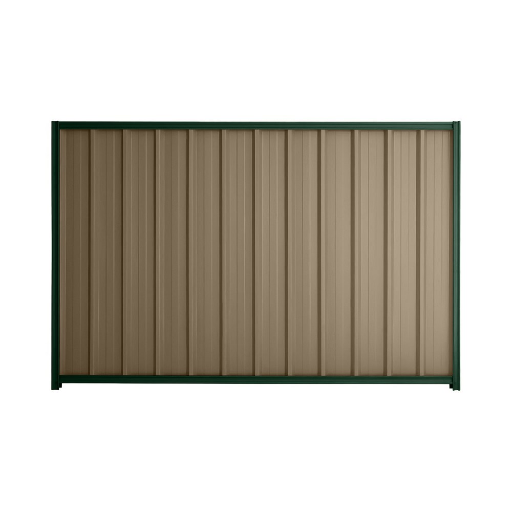 Good Neighbour® Superdek® 1200mm High Fence Panel Sheet: Beige Post/Track: Caulfield Green