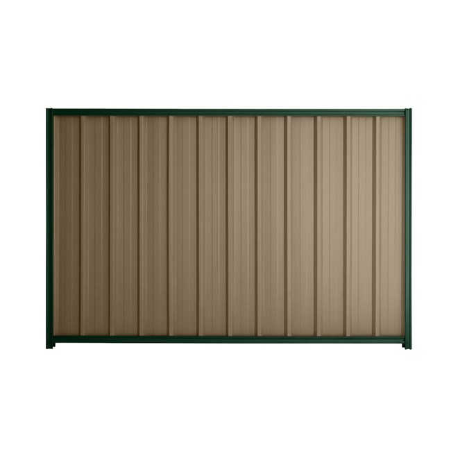 Good Neighbour® Superdek® 1200mm High Fence Panel Sheet: Beige Post/Track: Caulfield Green
