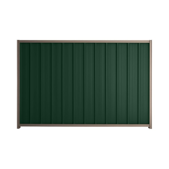 Good Neighbour® Superdek® 1500mm High Fence Panel Sheet: Caulfield Green Post/Track: Iron Bark