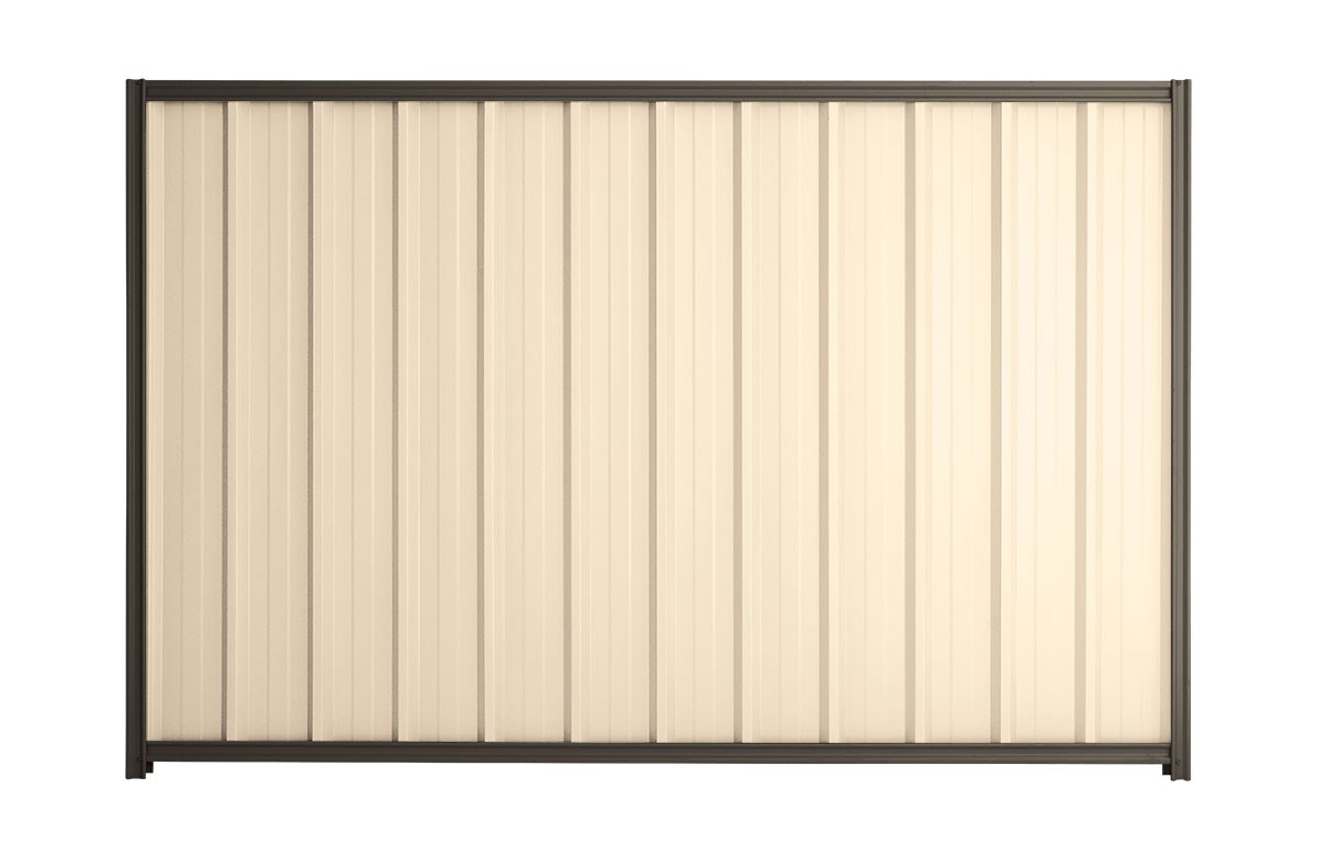 Good Neighbour Superdek 1800mm High Fence Panel Sheet: Primrose, Post/Track: Ironbark