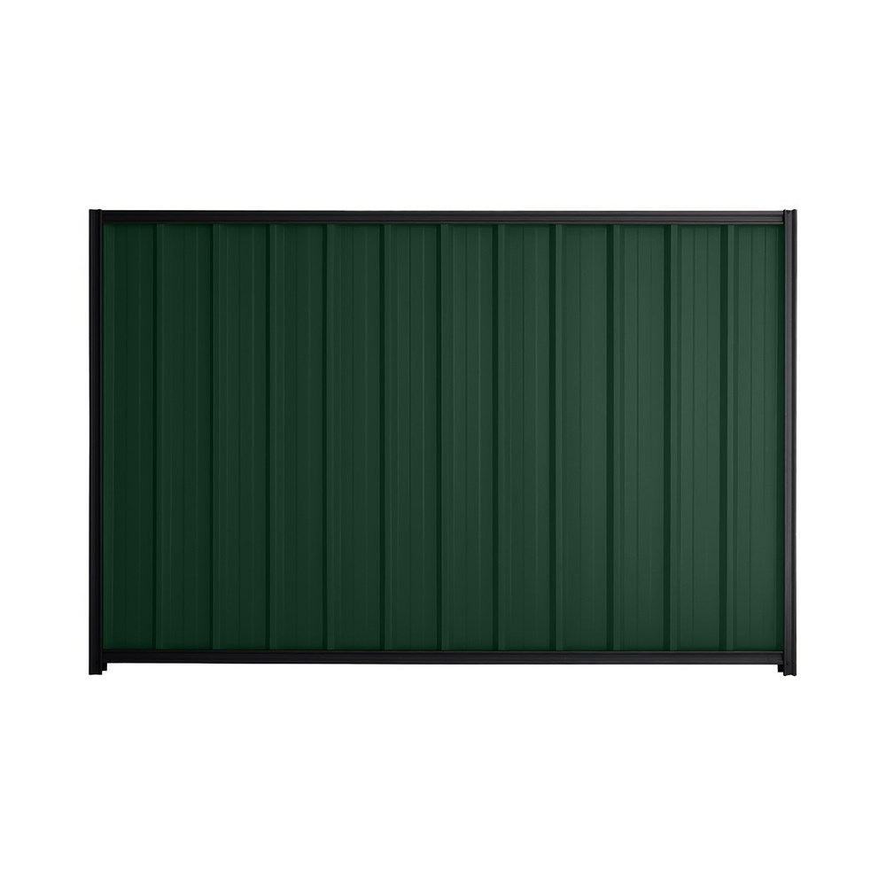Good Neighbour® Superdek® 900mm High Fence Panel Sheet: Caulfield Green Post/Track: Gun Metal Grey