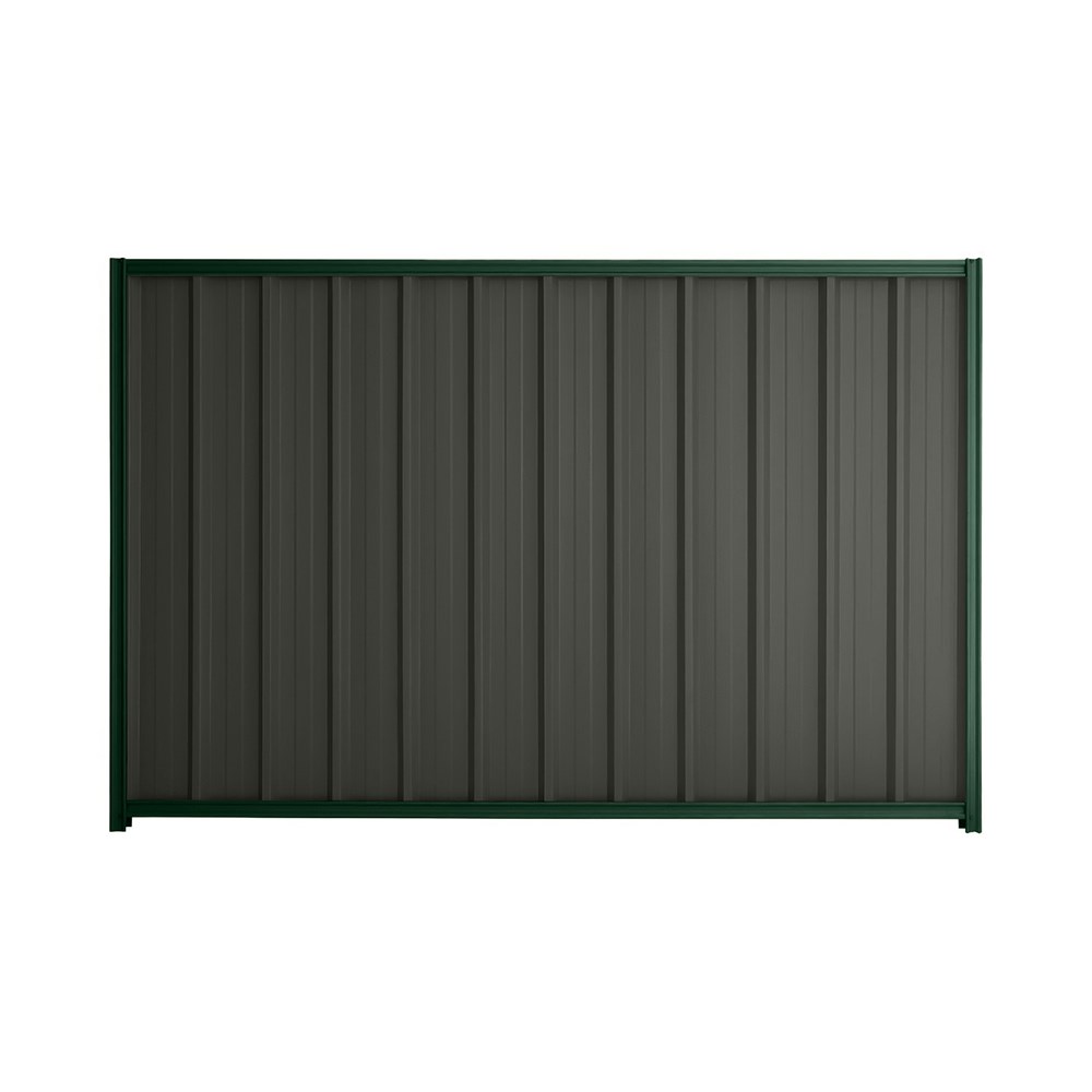 Good Neighbour® Superdek® 900mm High Fence Panel Sheet: Slate Grey Post/Track: Caulfield Green