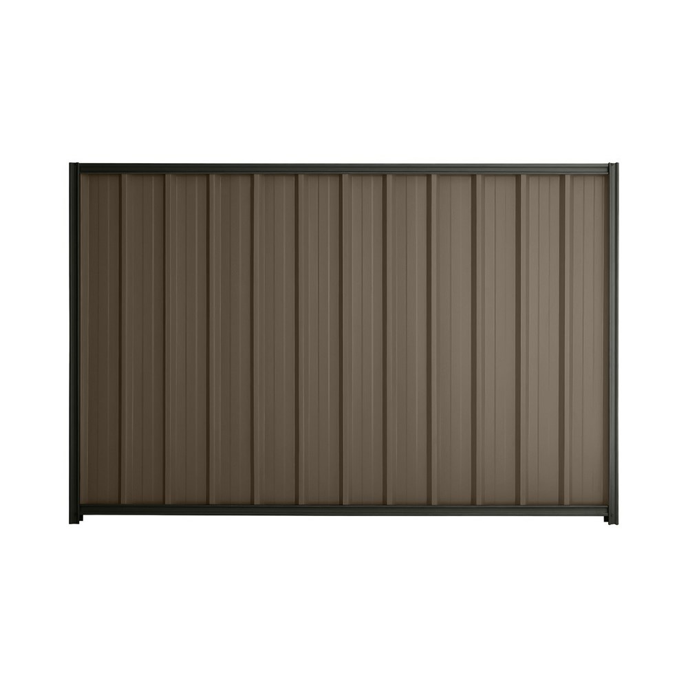 Good Neighbour® Superdek® 1200mm High Fence Panel Sheet: Banyan Brown Post/Track: Slate Grey