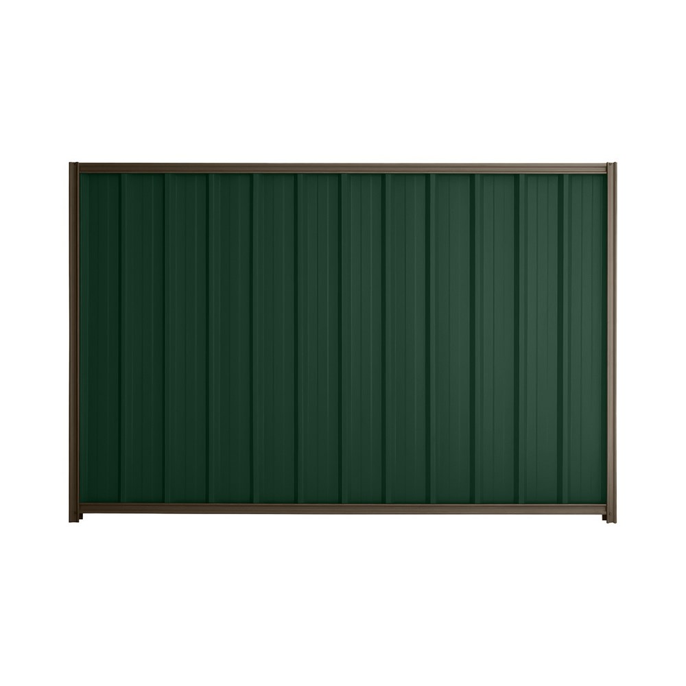 Good Neighbour® Superdek® 1200mm High Fence Panel Sheet: Caulfield Green Post/Track: Banyan Brown