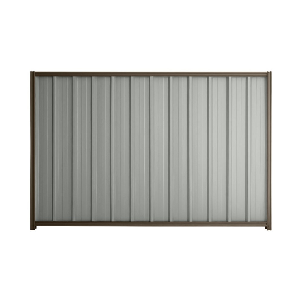 Good Neighbour® Superdek® 1200mm High Fence Panel Sheet: Gull Grey Post/Track: Banyan Brown