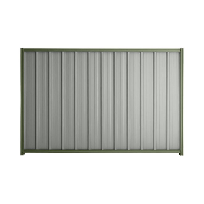 Good Neighbour® Superdek® 1200mm High Fence Panel Sheet: Gull Grey Post/Track: Mist Green
