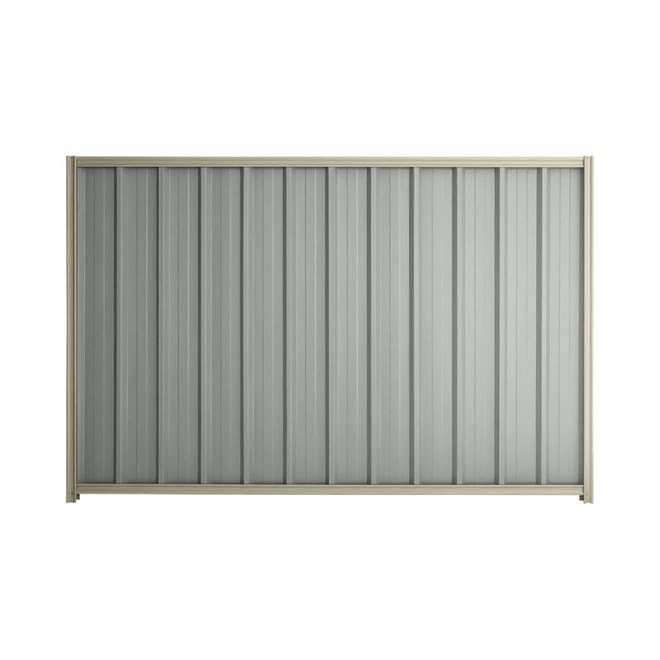 Good Neighbour® Superdek® 1200mm High Fence Panel Sheet: Gull Grey Post/Track: Moss Vale Sand