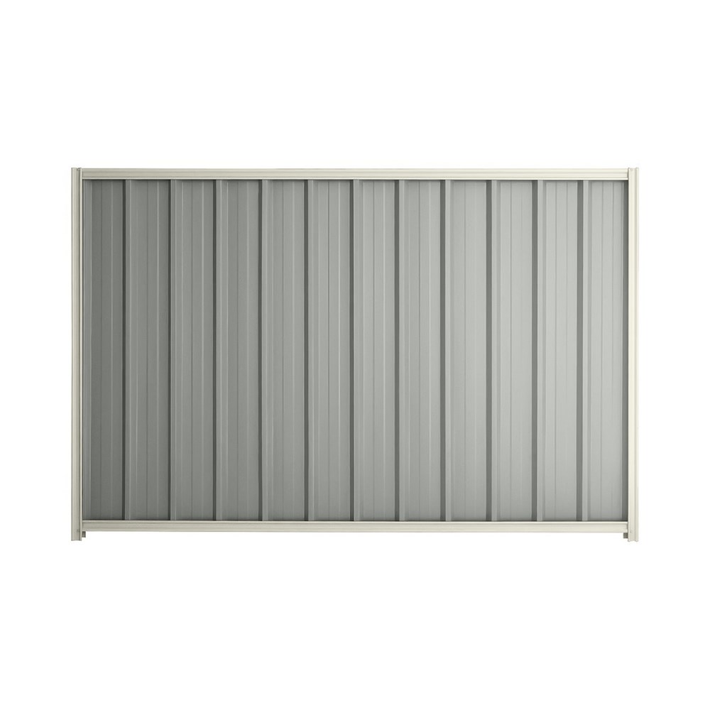 Good Neighbour® Superdek® 1200mm High Fence Panel Sheet: Gull Grey Post/Track: Off White