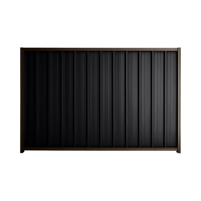 Good Neighbour® Superdek® 1200mm High Fence Panel Sheet: Gun Metal Grey Post/Track: Banyan Brown
