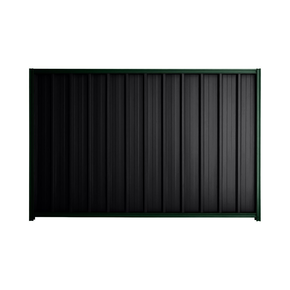 Good Neighbour® Superdek® 1200mm High Fence Panel Sheet: Gun Metal Grey Post/Track: Caulfield Green