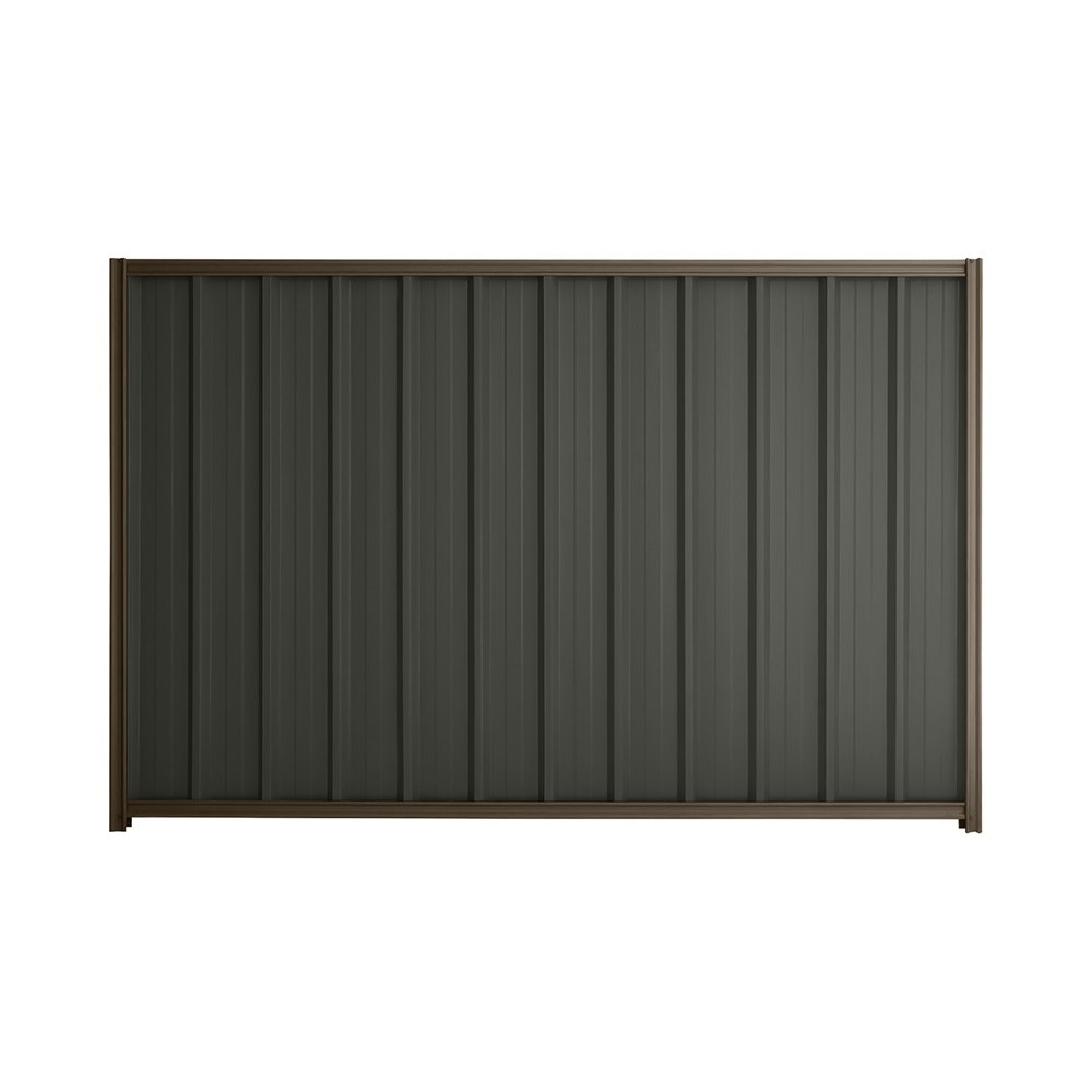 Good Neighbour® Superdek® 1200mm High Fence Panel Sheet: Slate Grey Post/Track: Banyan Brown