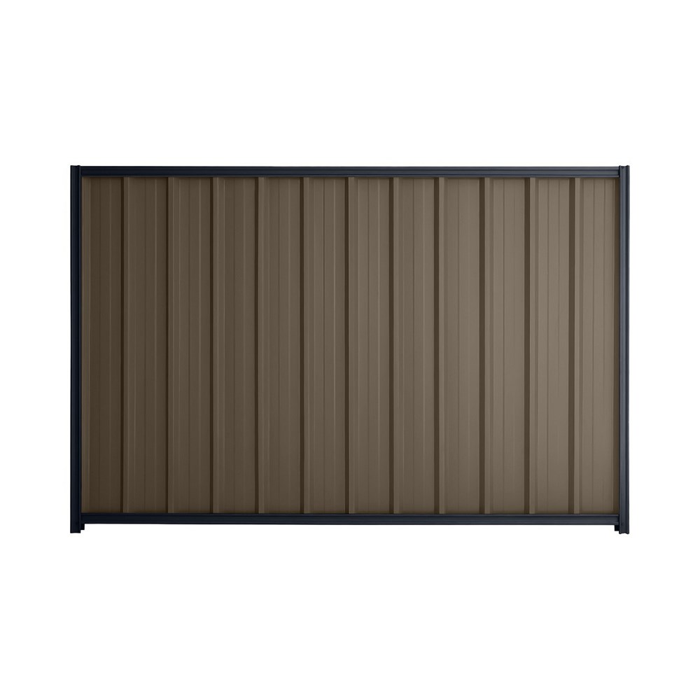 Good Neighbour® Superdek® 1500mm High Fence Panel Sheet: Banyan Brown Post/Track: Dark Stone