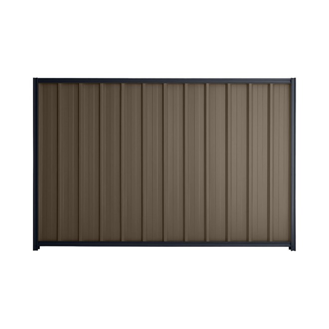 Good Neighbour® Superdek® 1500mm High Fence Panel Sheet: Banyan Brown Post/Track: Dark Stone