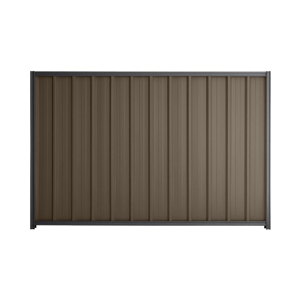 Good Neighbour® Superdek® 1500mm High Fence Panel Sheet: Banyan Brown Post/Track: Granite