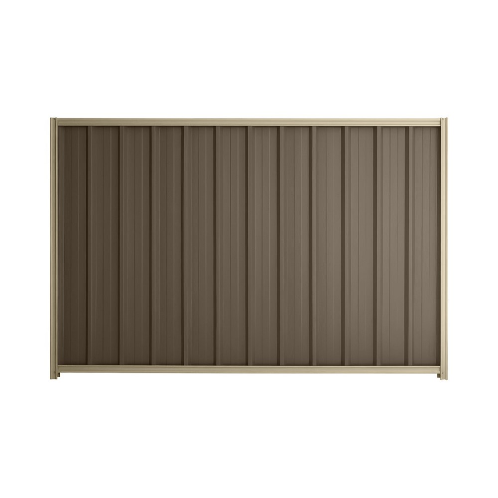 Good Neighbour® Superdek® 1500mm High Fence Panel Sheet: Banyan Brown Post/Track: Merino