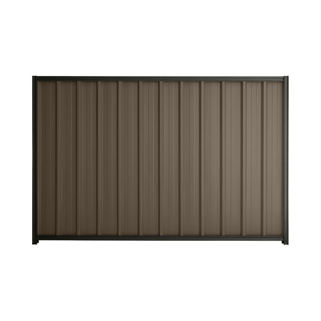 Good Neighbour® Superdek® 1500mm High Fence Panel Sheet: Banyan Brown Post/Track: Slate Grey