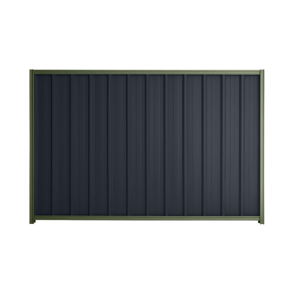 Good Neighbour® Superdek® 1500mm High Fence Panel Sheet: Dark Stone Post/Track: Mist Green