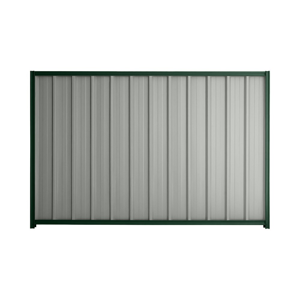Good Neighbour® Superdek® 1500mm High Fence Panel Sheet: Gull Grey Post/Track: Caulfield Green