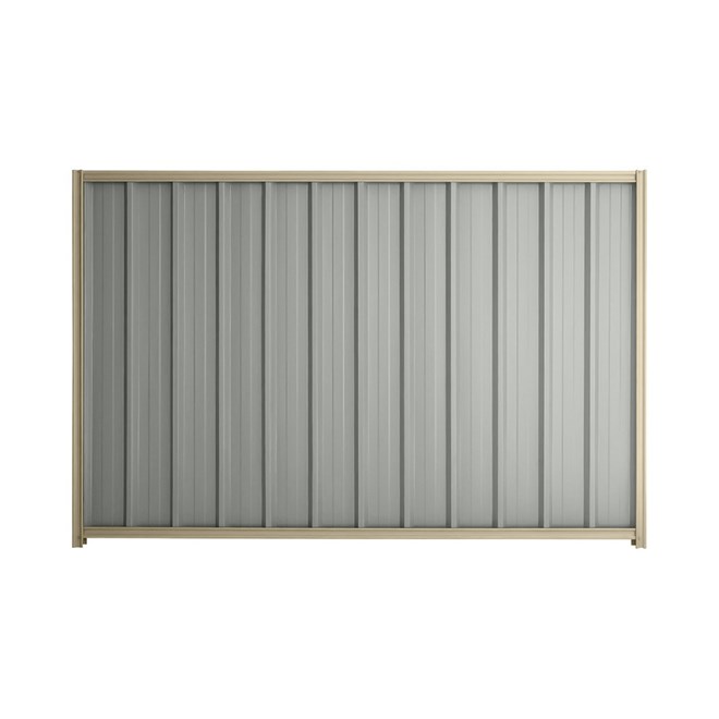 Good Neighbour® Superdek® 1500mm High Fence Panel Sheet: Gull Grey Post/Track: Merino