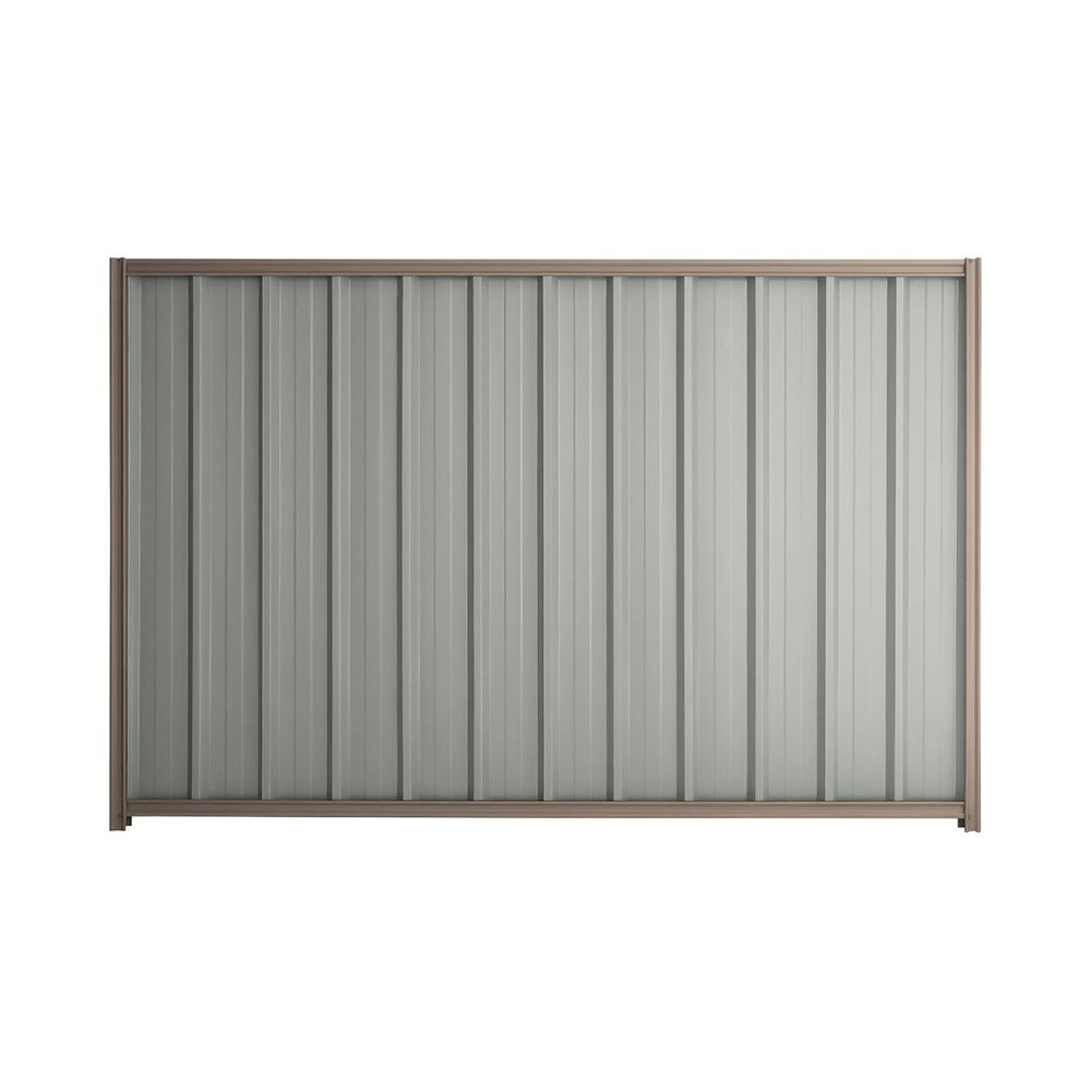 Good Neighbour® Superdek® 1500mm High Fence Panel Sheet: Gull Grey Post/Track: Marsh